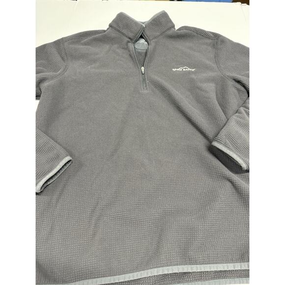 Eddie Bauer Womens 1/4 Zip Pullover Size Large Tall Waffle Fleece Mock Neck - Picture 1 of 5
